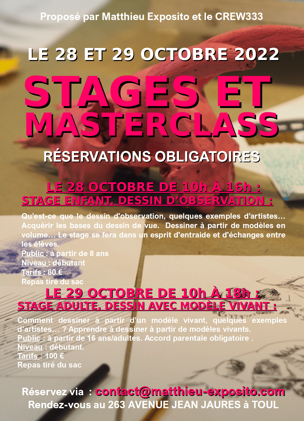 STAGE & MASTERCLASS : VACANCES D’AUTOMNE