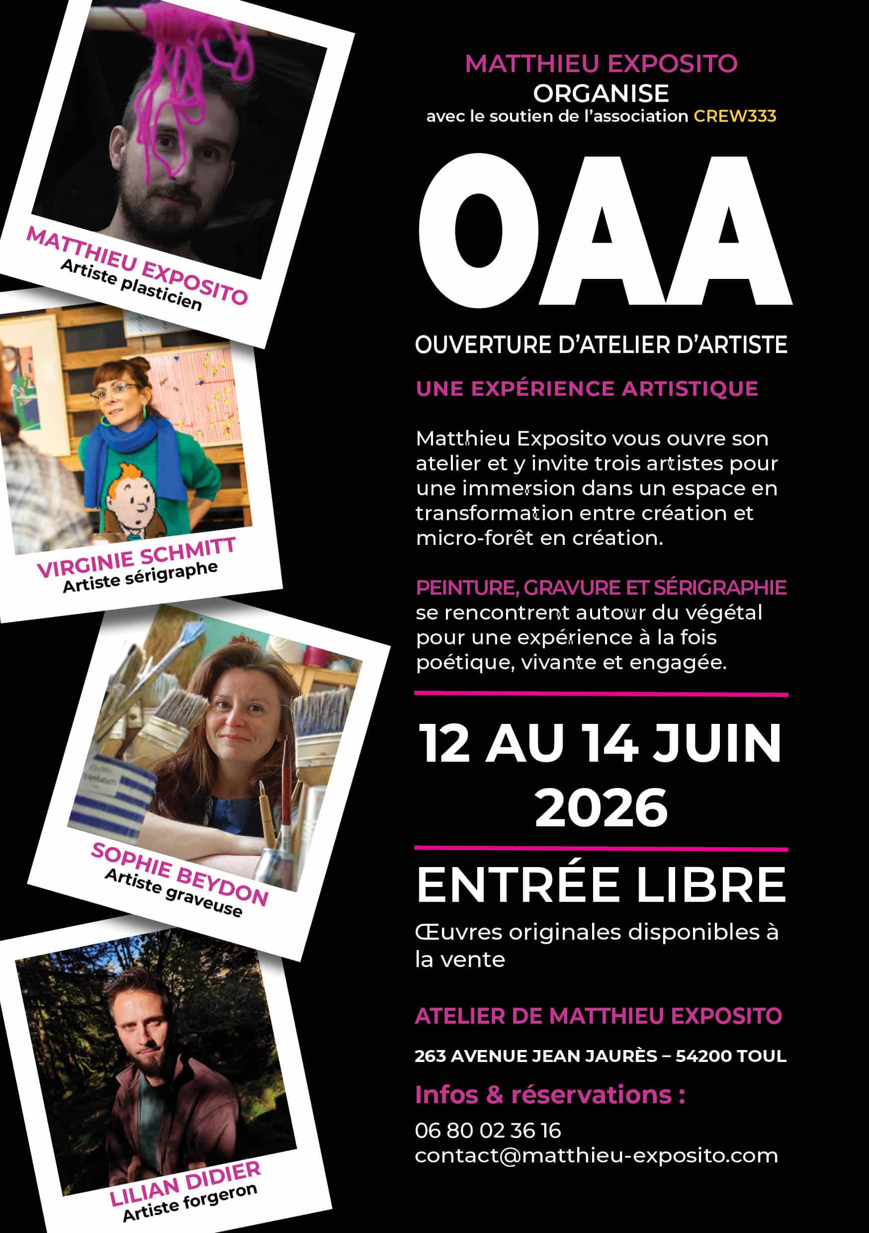 OAA – Ouverture d’atelier d&rsquo;artiste à Toul : exposition, performance et rencontre artistique